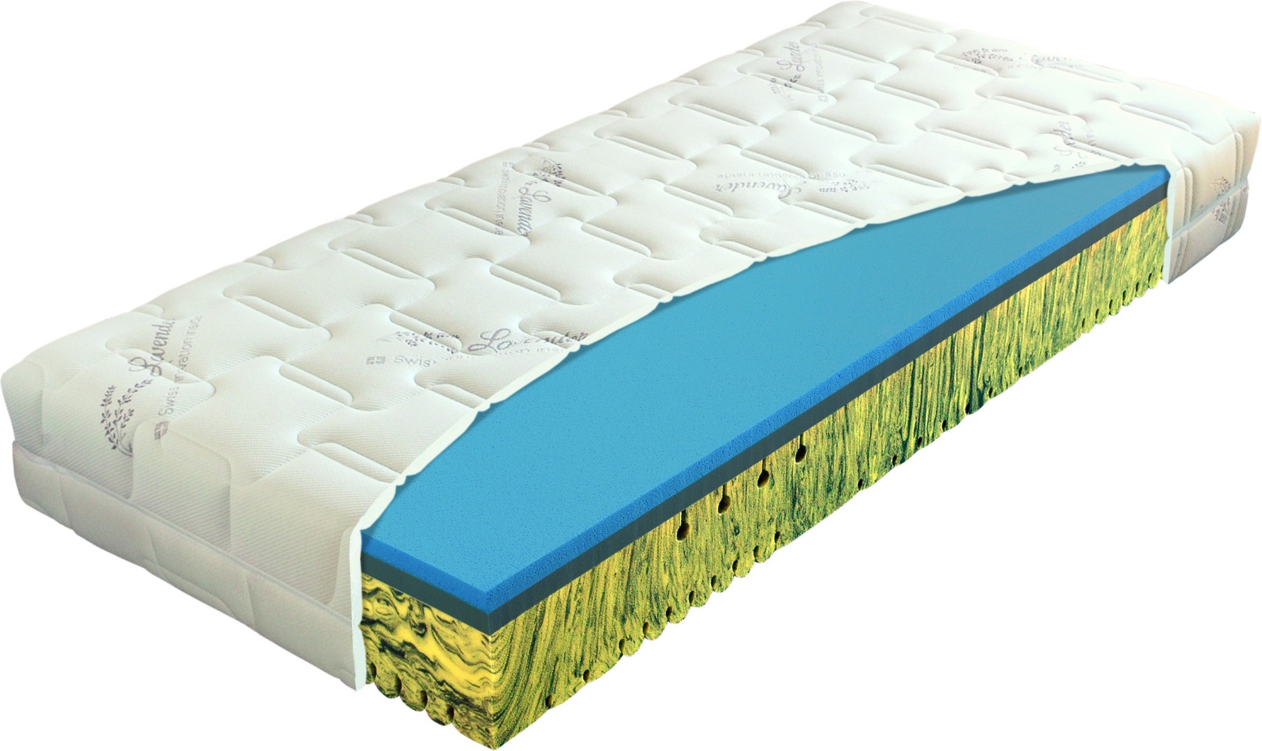 Materasso HERBAL visco - matrace předurčena pro spaní na boku 100 x 200 cm, snímatelný potah