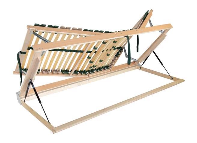 Ahorn PORTOFLEX Kombi P HN LEVÝ - výklopný polohatelný lamelový rošt 140 x 210 cm, brezové lamely + brezové nosníky