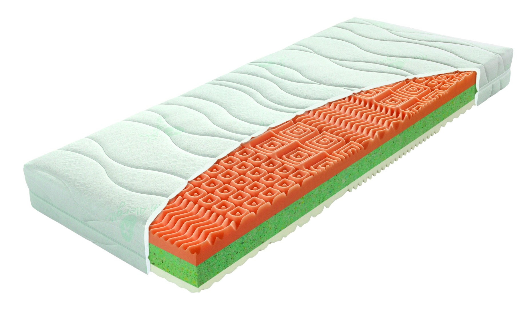 Materasso RENA - oboustranná eko matrace s masážní profilací 160 x 190 cm, snímatelný potah