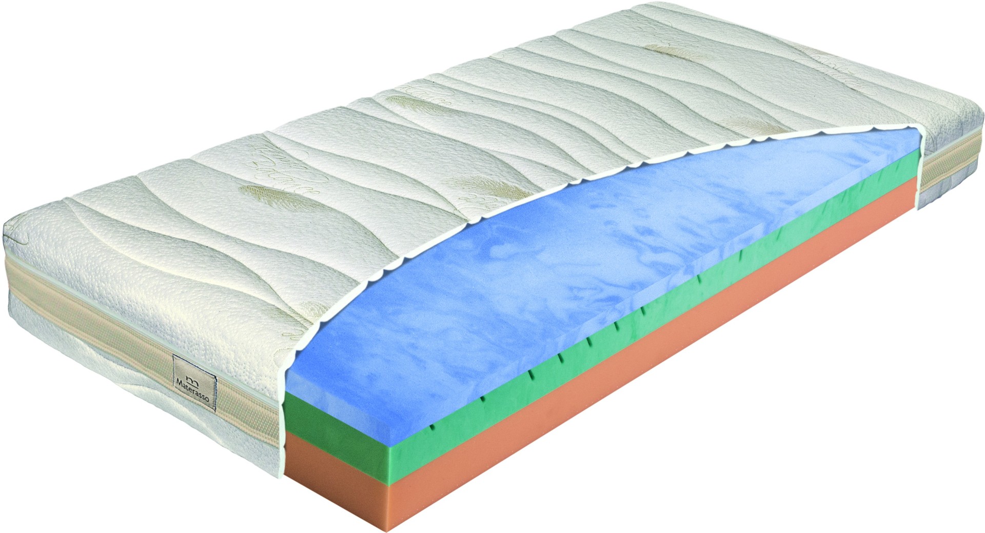Materasso BIOGREEN stretch T3 - středně tuhá matrace z Oxygen pěny 110 x 220 cm, snímatelný potah