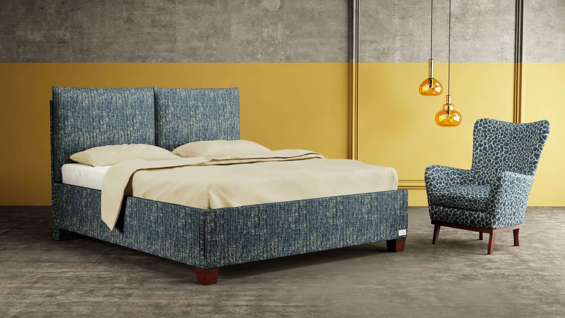 Materasso KINGSTONE - designová čalouněná postel (typ potahu A) 120 x 200 cm, celočalouněná + MDF deska