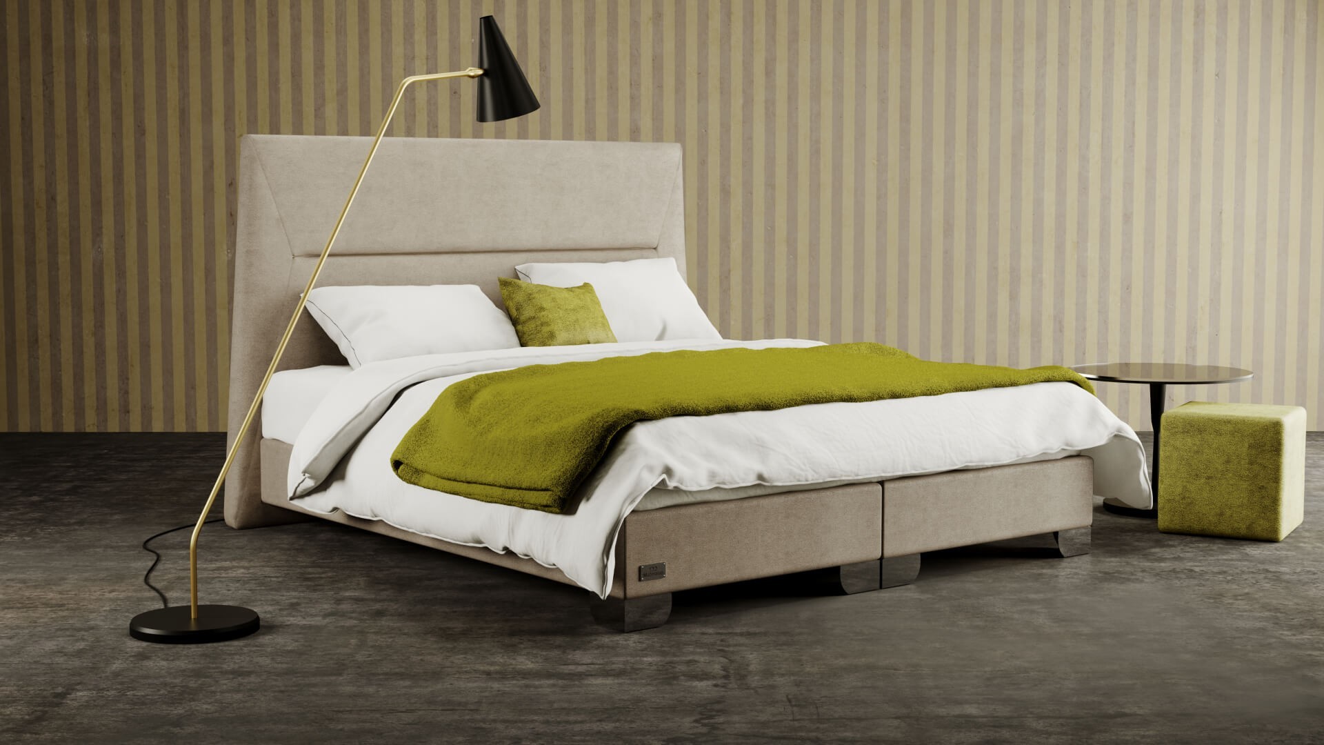 Materasso MIRACH - čalouněná postel (typ potahu A) 120 x 200 cm, celočalouněná + MDF deska