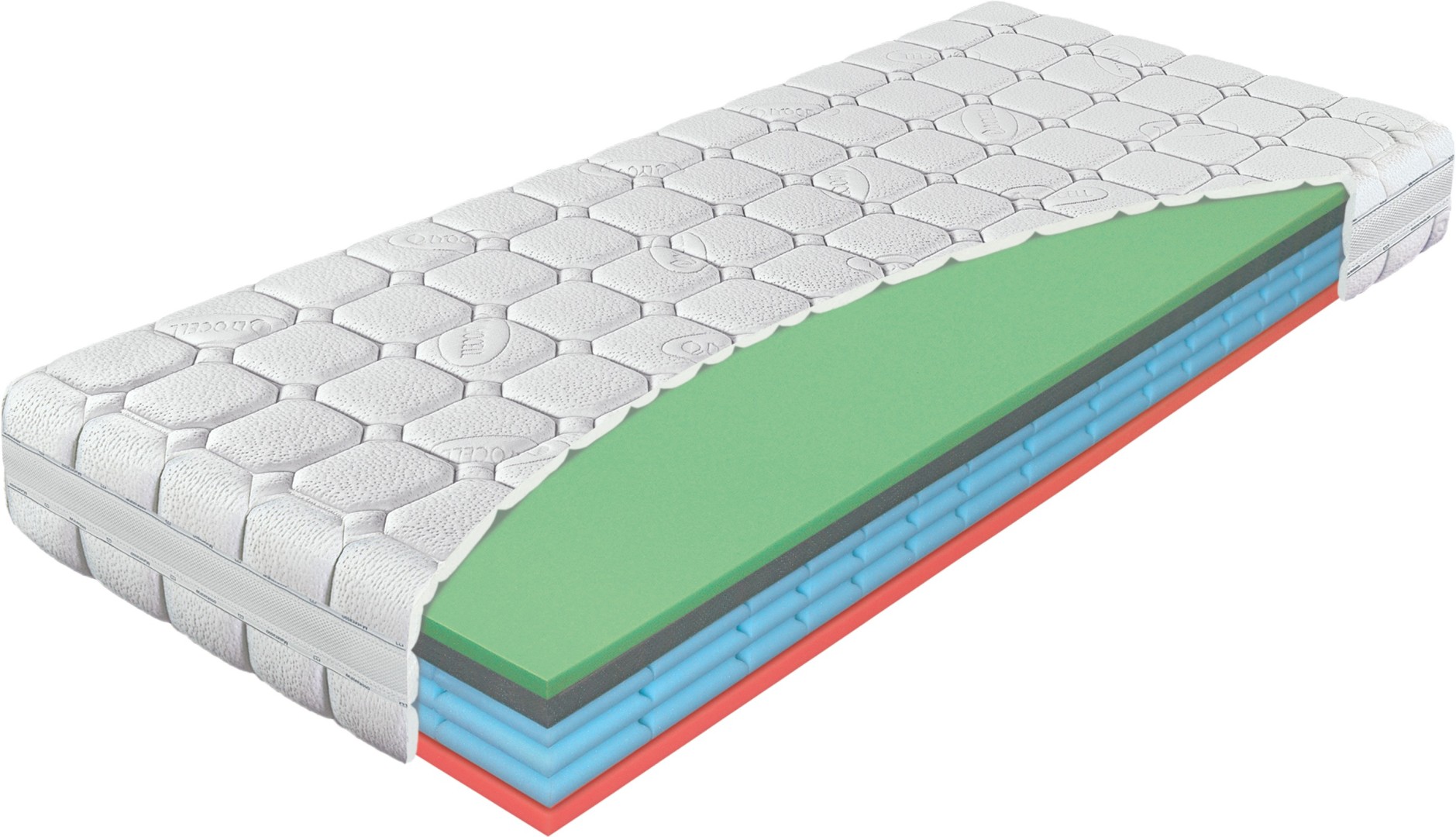 Materasso AIRSPRING polargel - exkluzivní matrace z pěnových pružin 80 x 210 cm, snímatelný potah