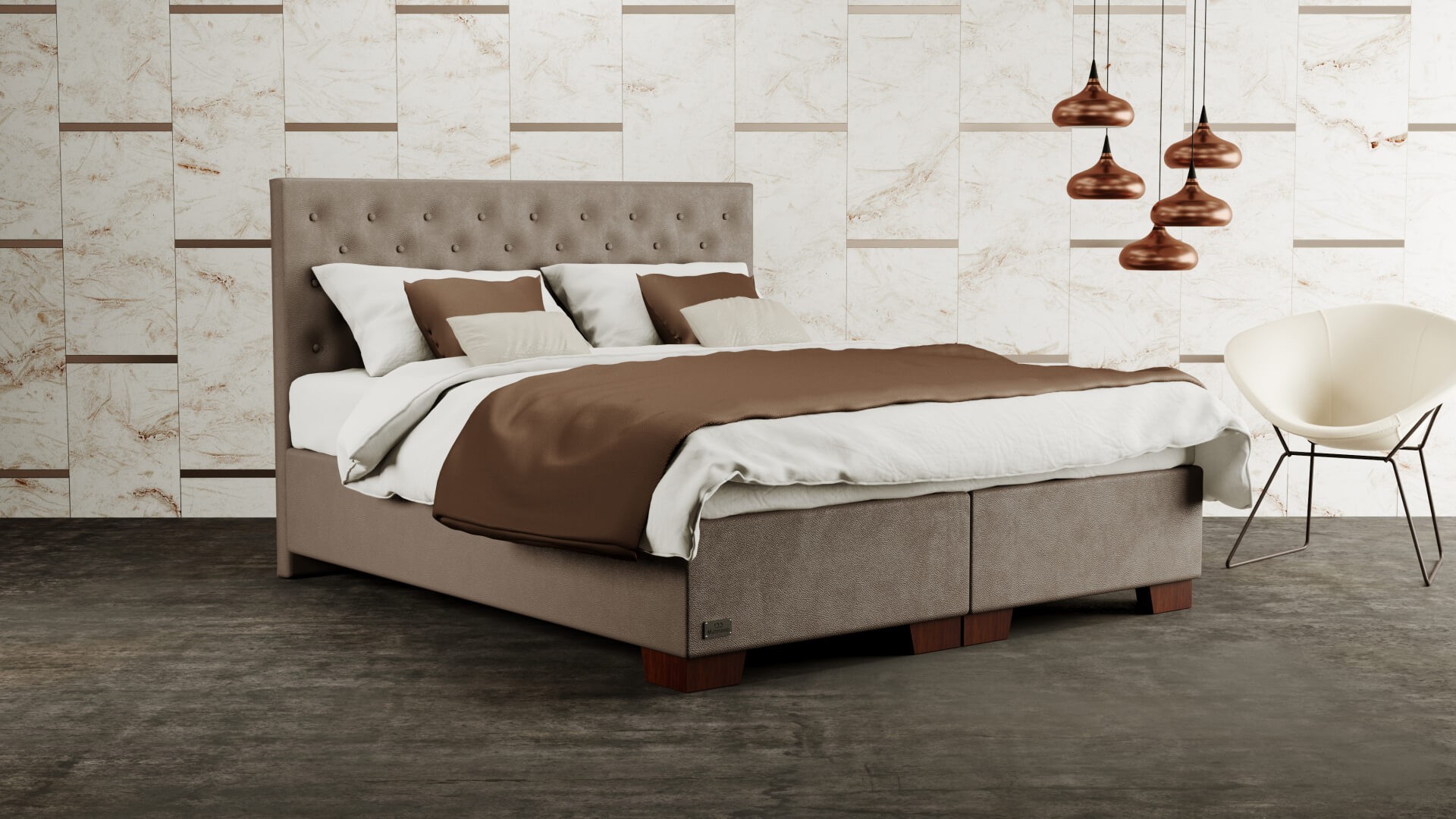 Materasso VELORUM - čalouněná postel (typ potahu A) 120 x 200 cm, celočalouněná + MDF deska