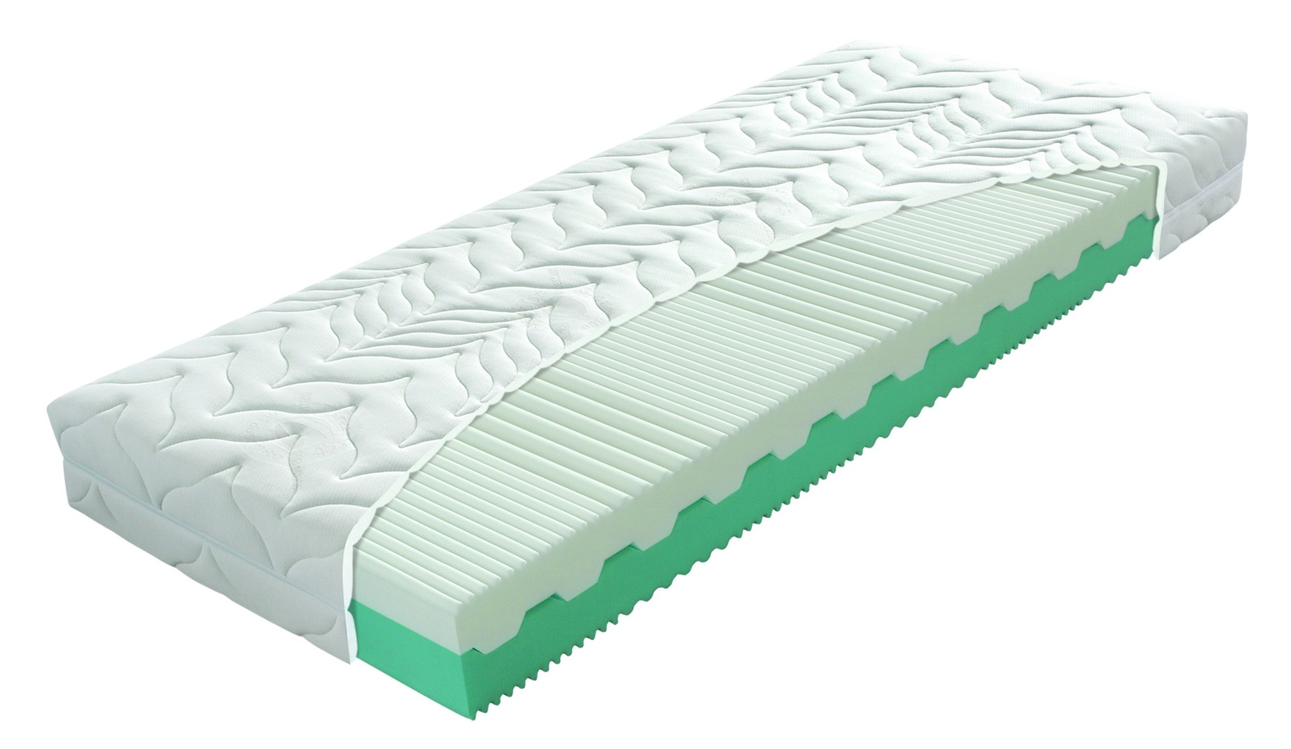 Materasso TANDEM - partnerská eko matrace s masážní profilací 110 x 220 cm, snímatelný potah