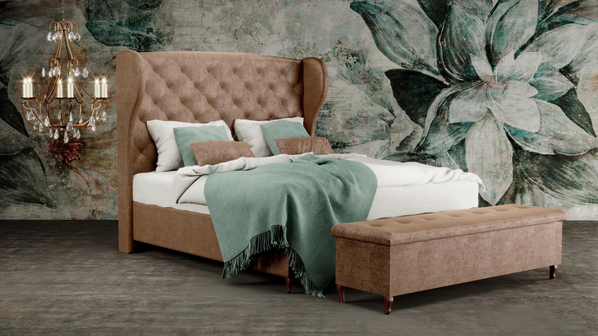 Materasso MELVA - designová čalouněná postel (typ potahu A) 120 x 200 cm, celočalouněná + MDF deska