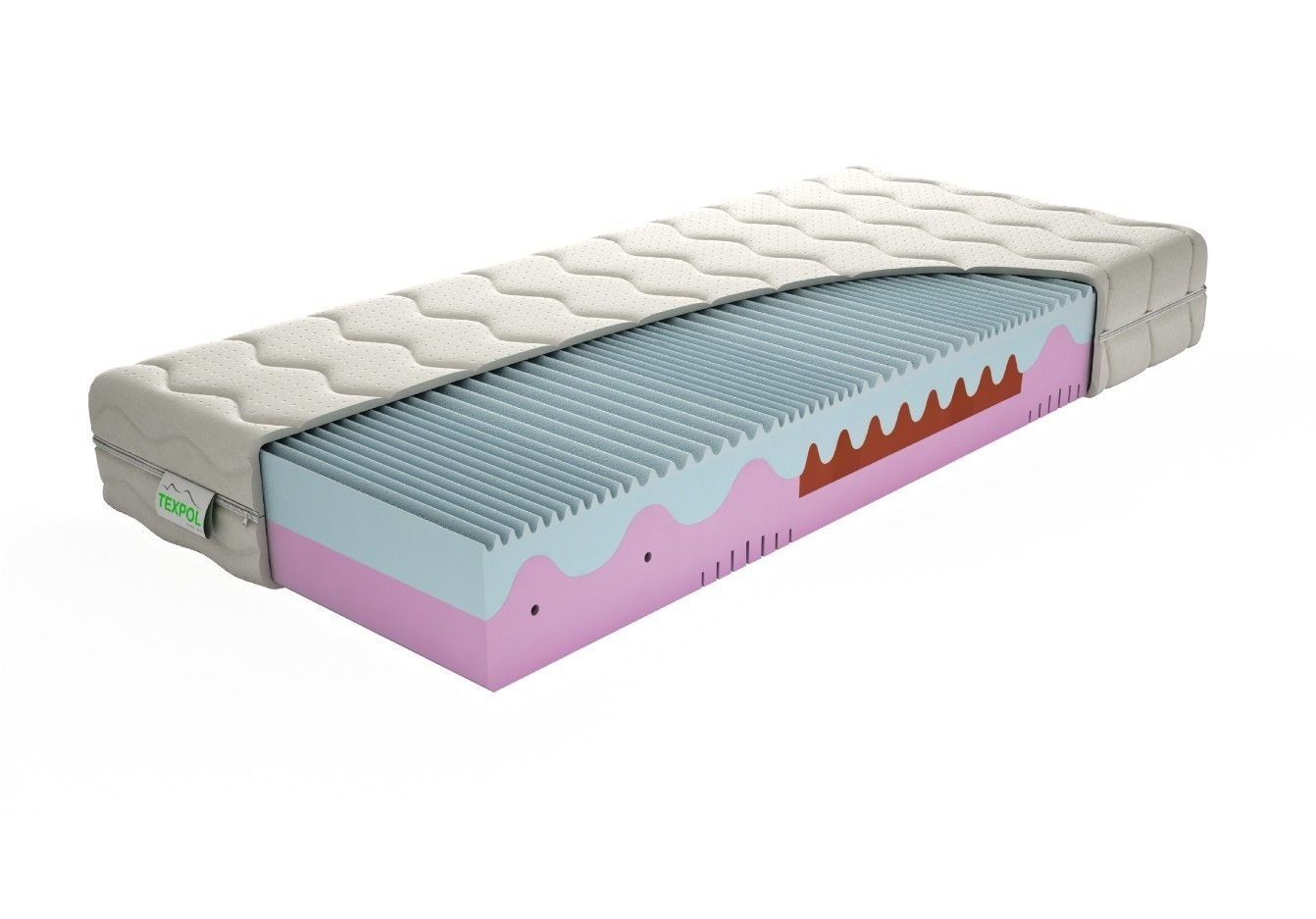 TEXPOL Luxusní matrace MEMO PLUS - paměťová ortopedická matrace 180 x 200 cm, snímatelný potah
