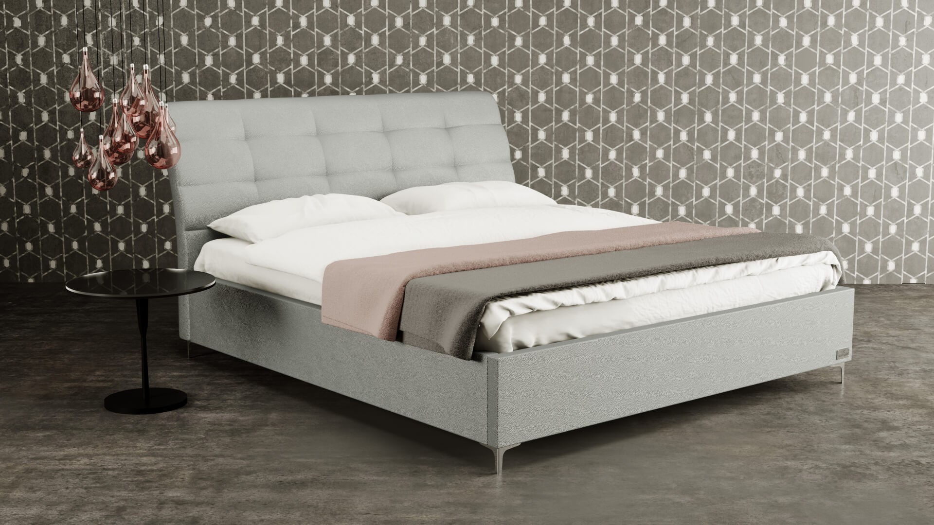 Materasso CLAUDIA - designová čalouněná postel (typ potahu A) 120 x 200 cm, celočalouněná + MDF deska