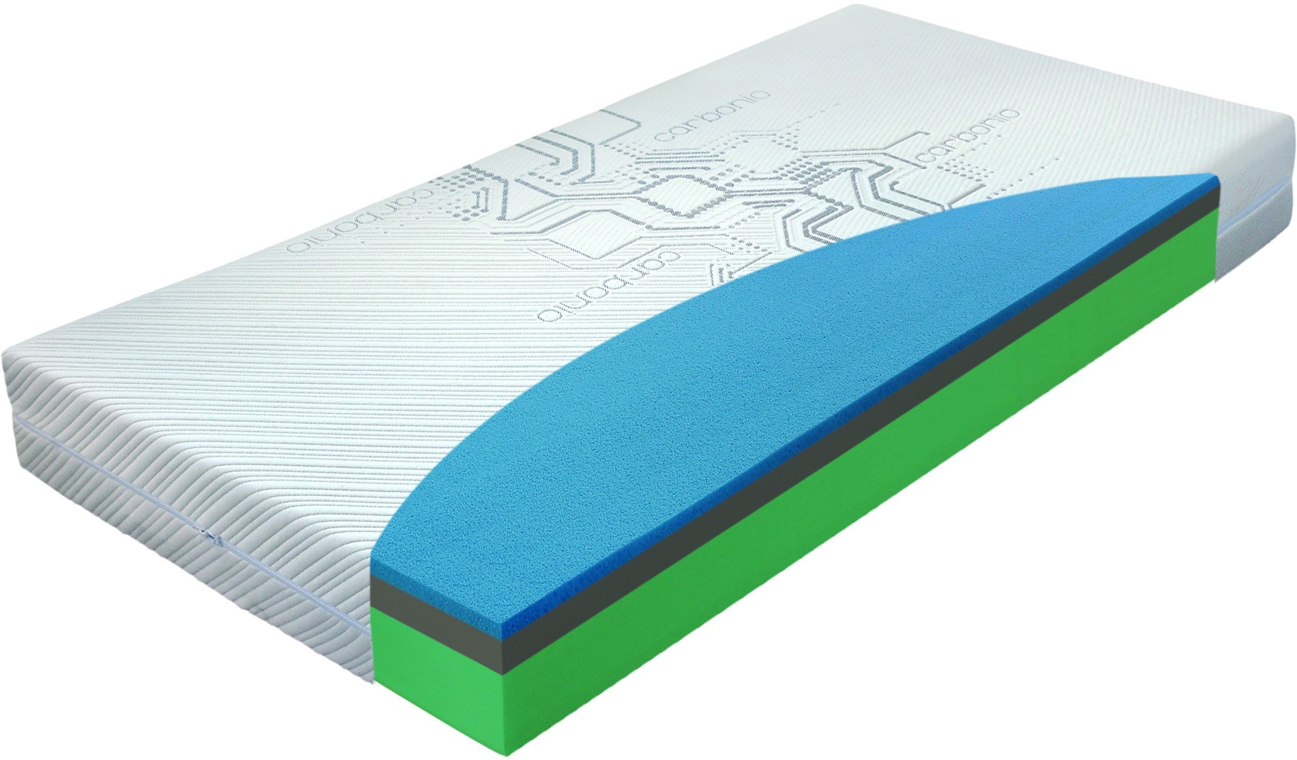Materasso AQUASLEEP - eko matrace s línou pěnou Visco wind 140 x 200 cm, snímatelný potah