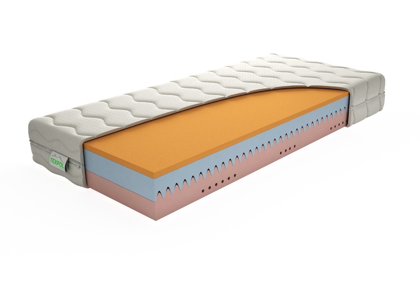 TEXPOL Komfortní matrace DREAM LUX - matrace s VISCO pěnou a Aloe Vera Silver potahem 140 x 200 cm, snímatelný potah