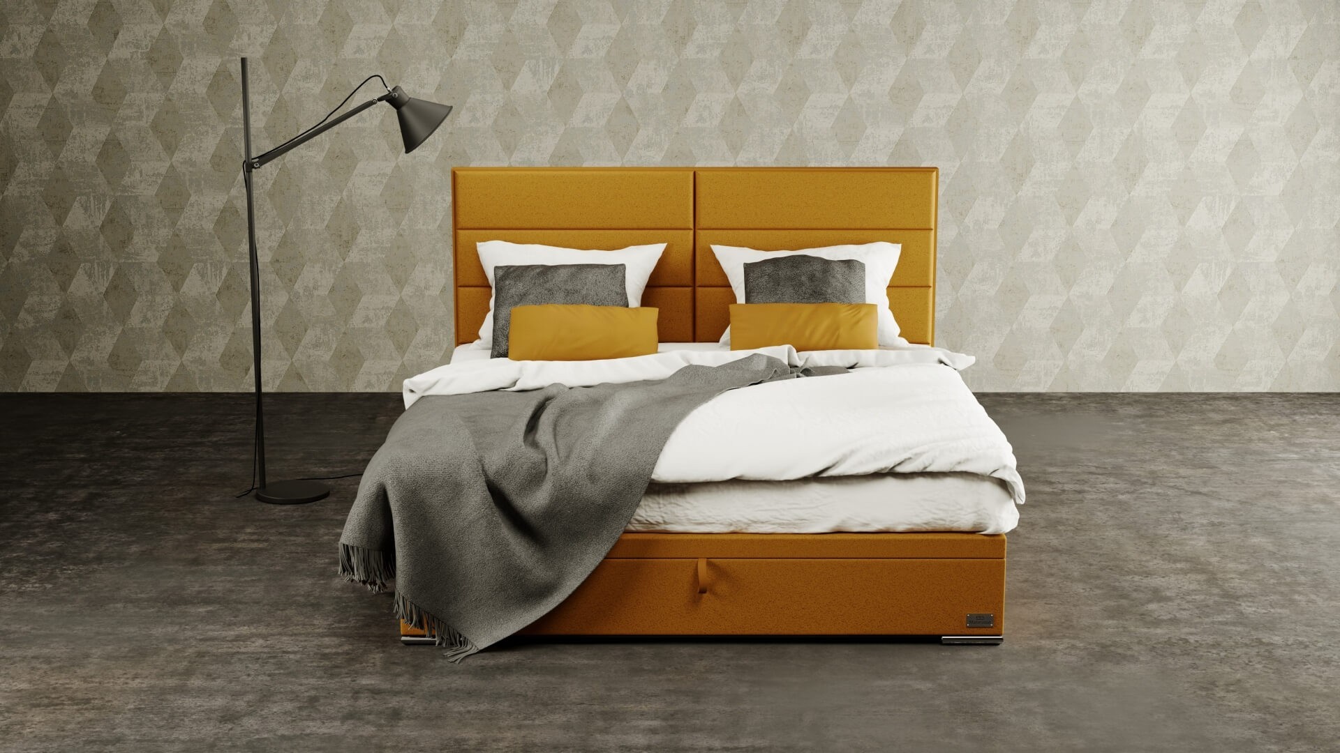 Materasso CORONA - designová čalouněná postel (typ potahu A) 120 x 200 cm, celočalouněná + MDF deska