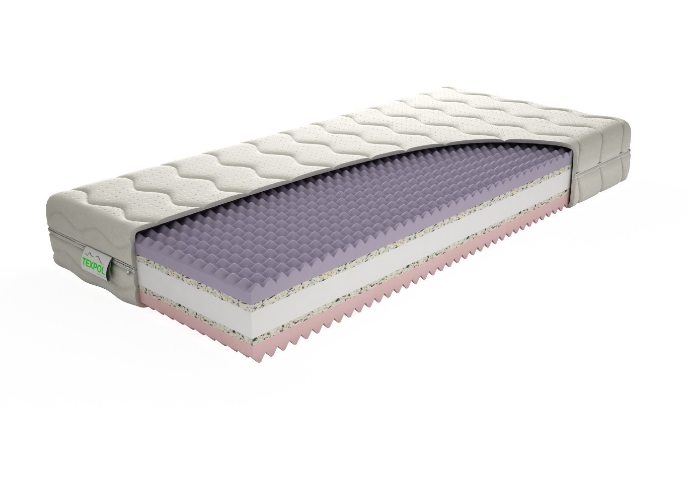 TEXPOL Pohodlná matrace GINA - oboustranně profilovaná sendvičová matrace 110 x 220 cm, snímatelný potah