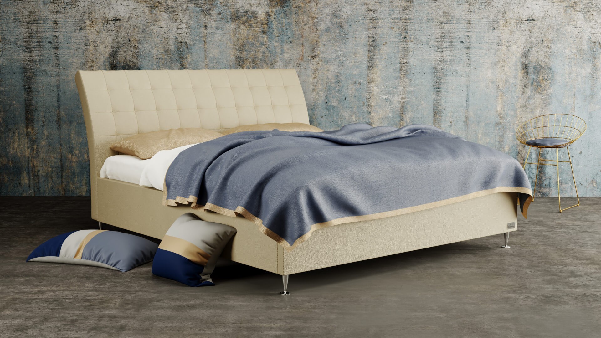 Materasso FRANCESCA - designová čalouněná postel (typ potahu A) 120 x 200 cm, celočalouněná + MDF deska