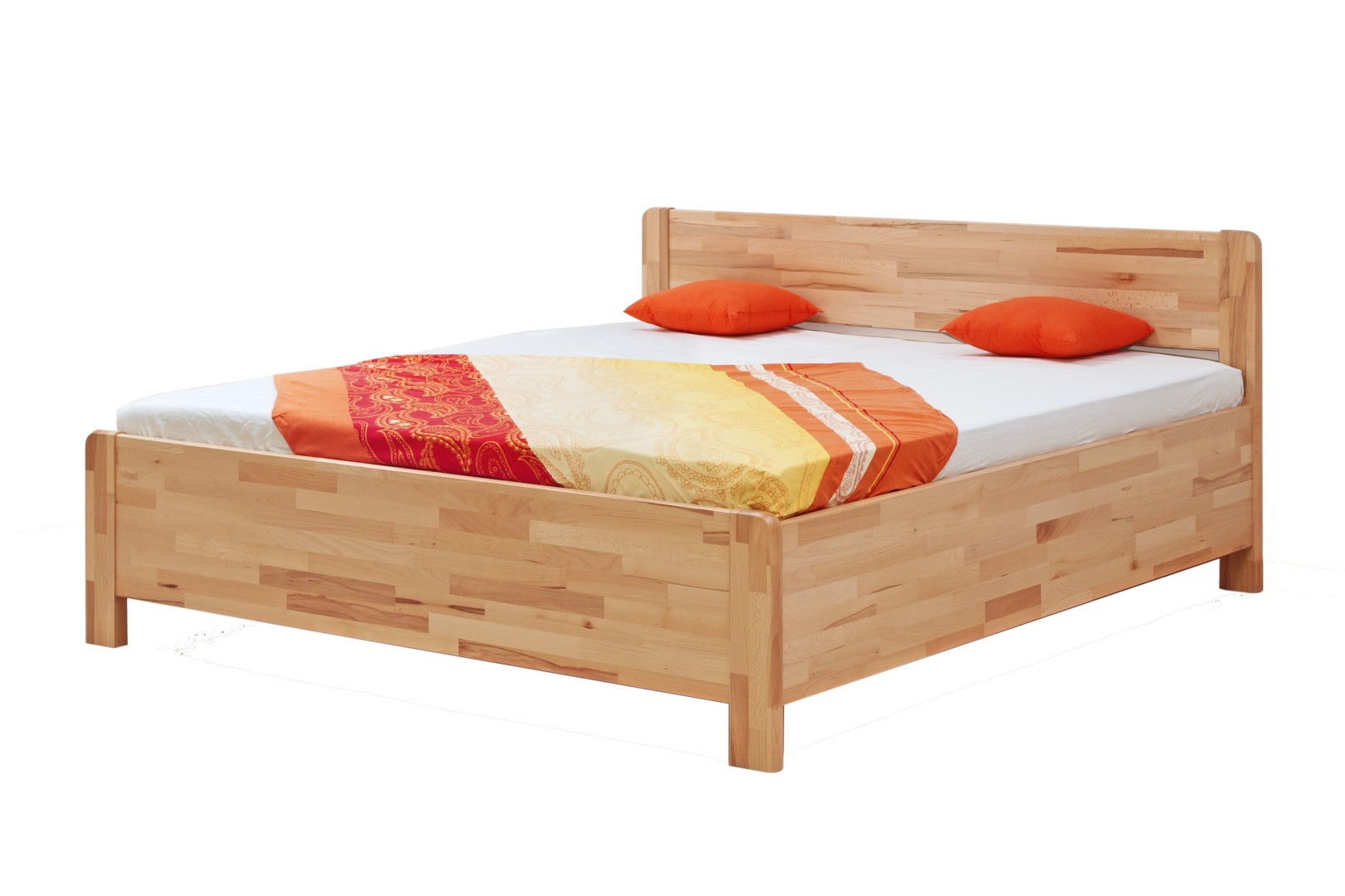 BMB SOFI PLUS - masivní buková postel s úložným prostorem 200 x 200 cm, buk masiv