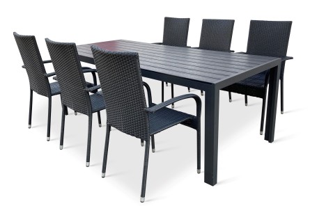 VIKING XL - zahradní jídelní stůl + 6x židle PARIS